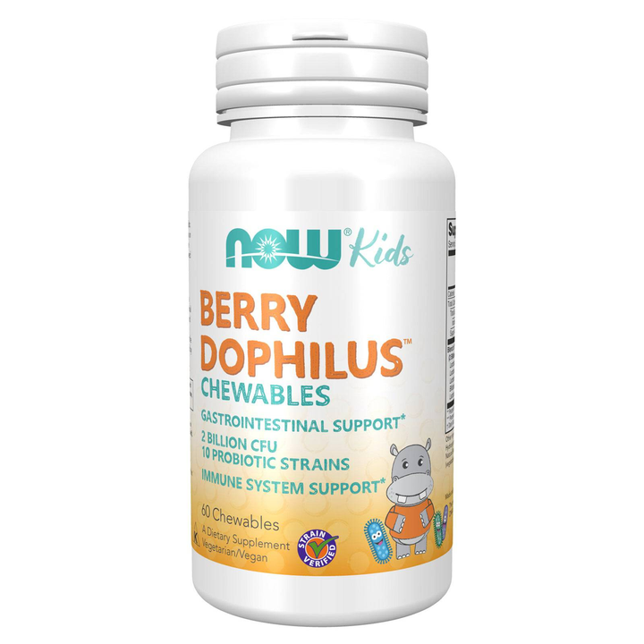 Now Foods BerryDophilus Kids 2 Billion 10 Strains 60 Chewables - 2936 - 3 Pack