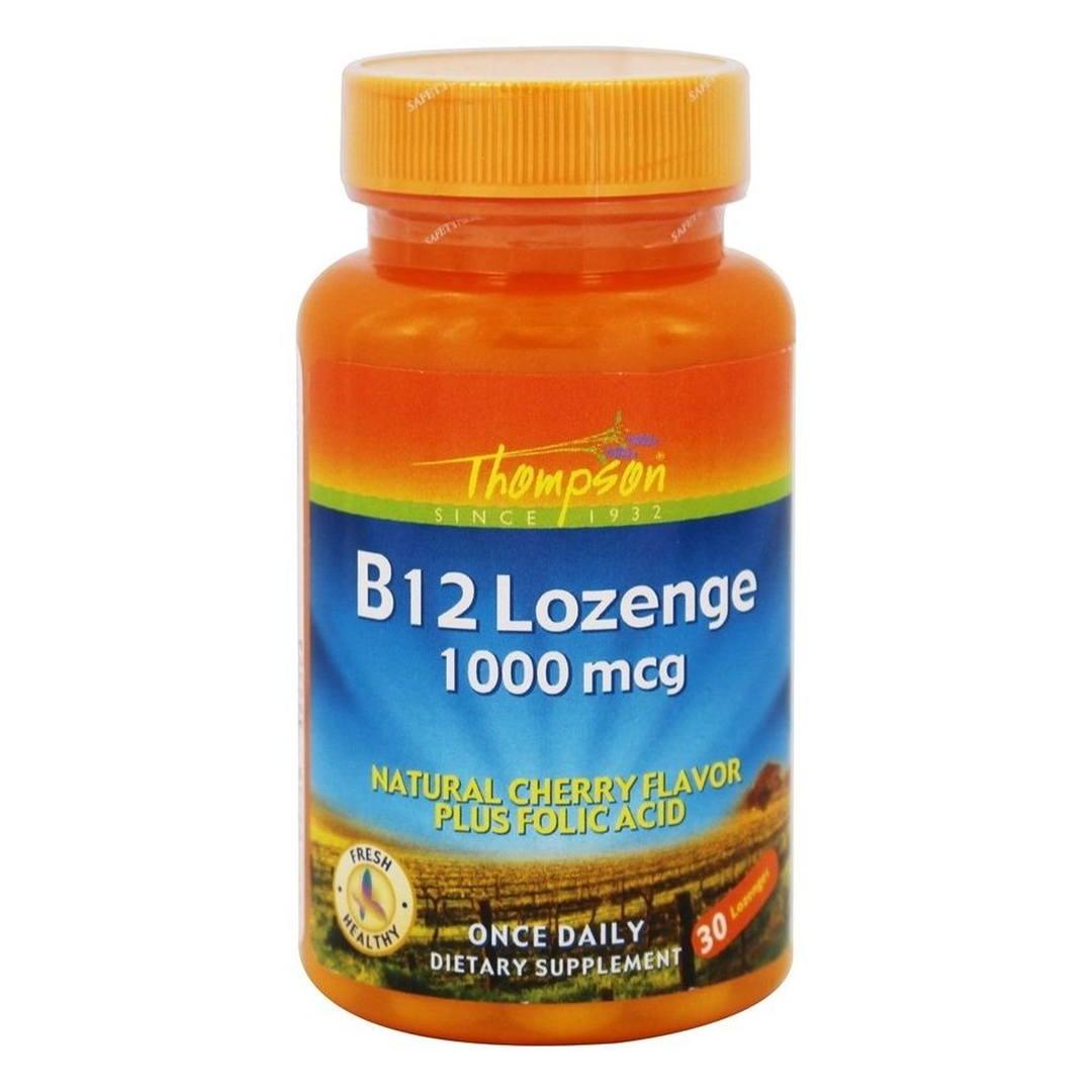 Thompson B 12 + Folic Acid Cherry Flavor 30 Lozenges