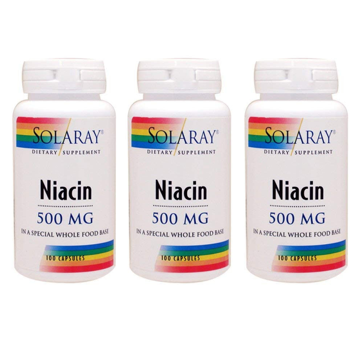 Solaray Niacin 500mg 100 Vcaps - 3 Pack