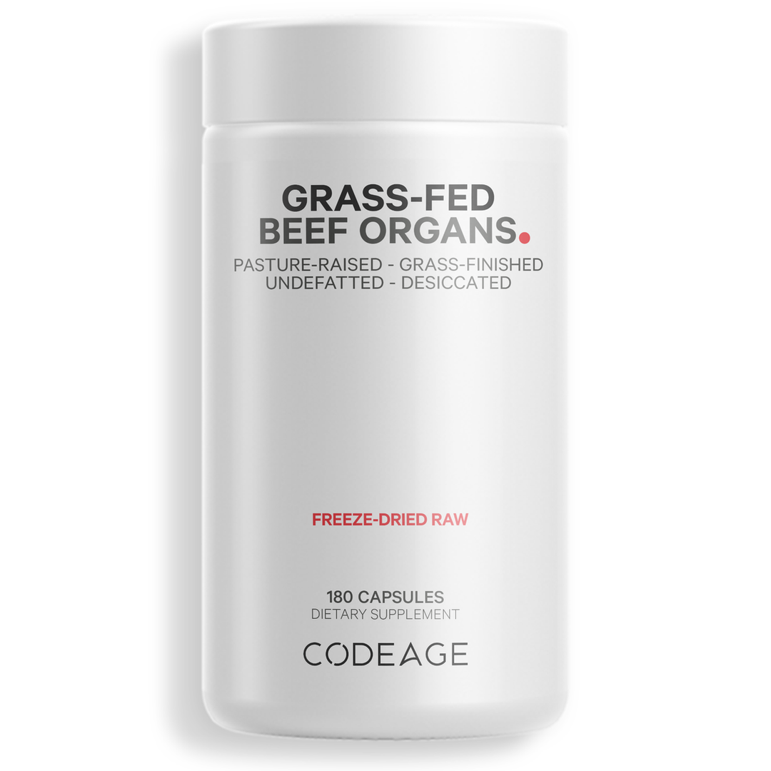 Codeage - Beef Organs Grass-Fed &amp; Pasture Raised - 180 Capsules