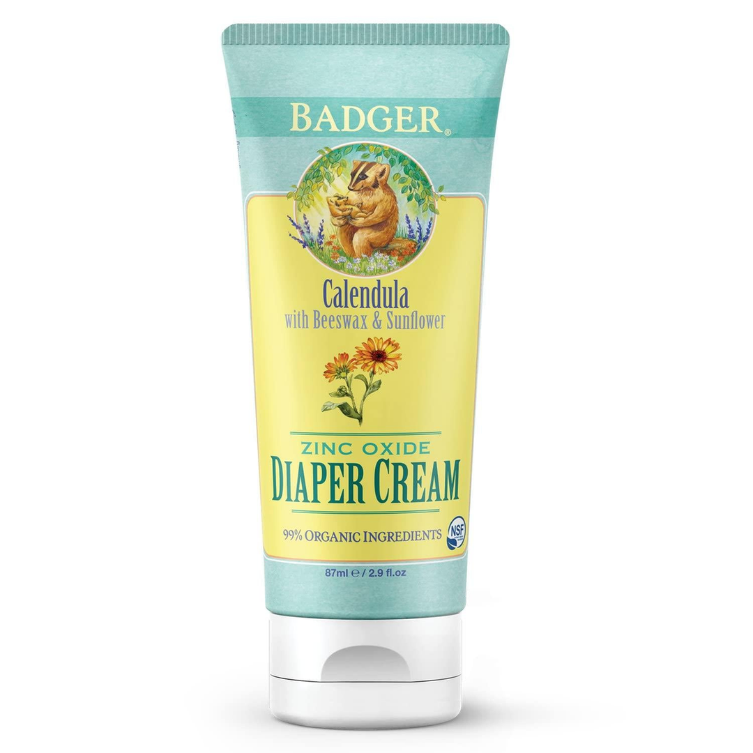 Badger - Diaper Cream Zinc Oxide Calendula with Beeswax &amp; Sunflower - 2.9 fl. oz. - 2 Pack