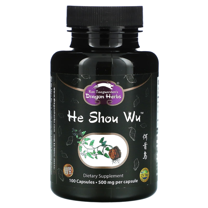 Dragon Herbs - He Shou Wu 500 mg. - 100 Vegetarian Capsules