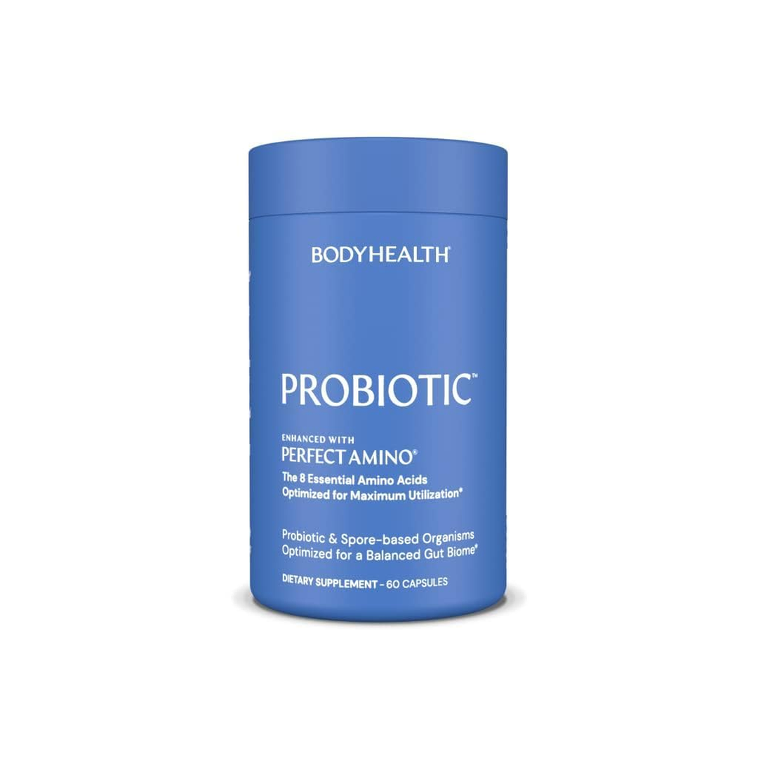 BodyHealth Probiotic - Enhanced with Perfect Amino (60 Caps), High Potency reseeding probiotics and Cutting-Edge Spore Probiotics, Acid- and Bile-Resistant