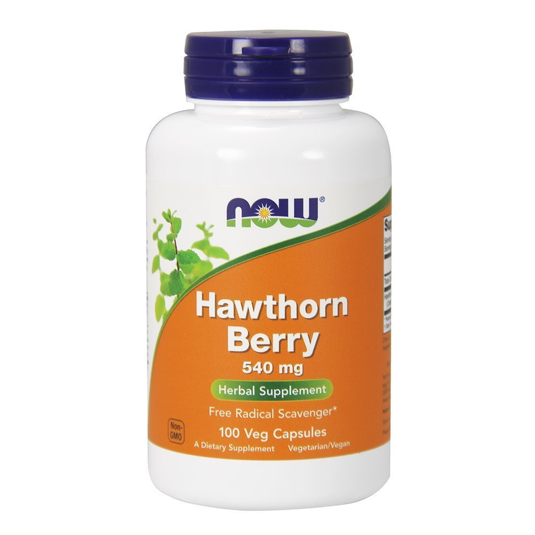 NOW Foods Hawthorn Berry 540 mg, 100 Veg Capsules (Pack of 2)