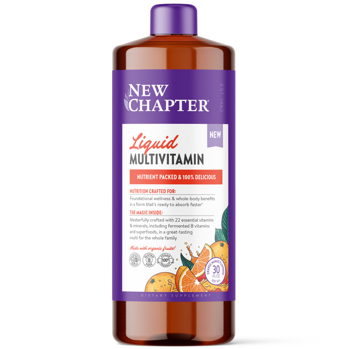 New Chapter Liquid Multivitamin + Mineral Supplement for Whole-Body Benefits, 100% Delicious Multivitamin for Adults, Teens &amp; Kids 2+, Ready to Absorb Faster, Mixed Berry Flavored, 30 oz