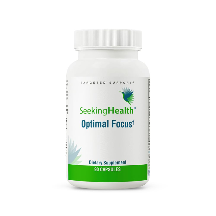 Seeking Health Optimal Focus, Stimulant-Free and Caffeine-Free Nootropic Support for Memory and Focus, with Choline, DHA from Algae, American Ginseng, Vegan and Vegetarian (90 Capsules)