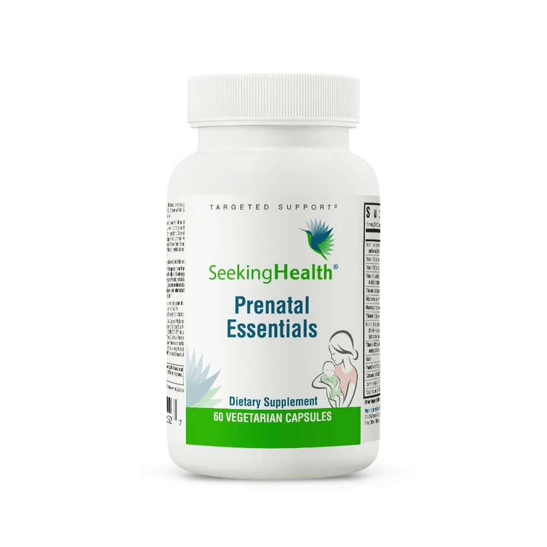 Seeking Health Prenatal Essentials, Methylated Bioavailable Folate and B12, Vitamin D3 and K2, Key Nutrients to Support Pregnancy and Breastfeeding, Vegetarian (60 Capsules)