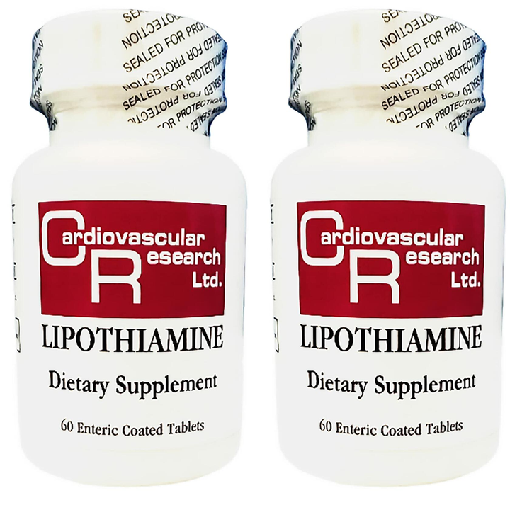 Cardiovascular Research Lipothiamine B Supplement 120 Tablets - Vitamin B1 Now with Alpha Lipoic Acid - 2 X 60 Count