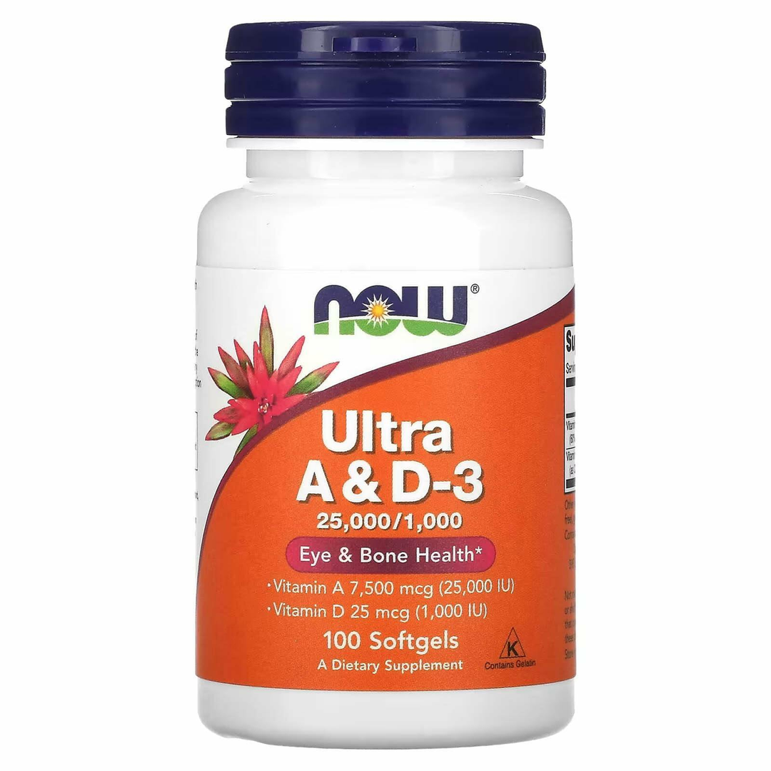 NOW Foods Ultra A & D3, 100 Softgels (Pack of 3)