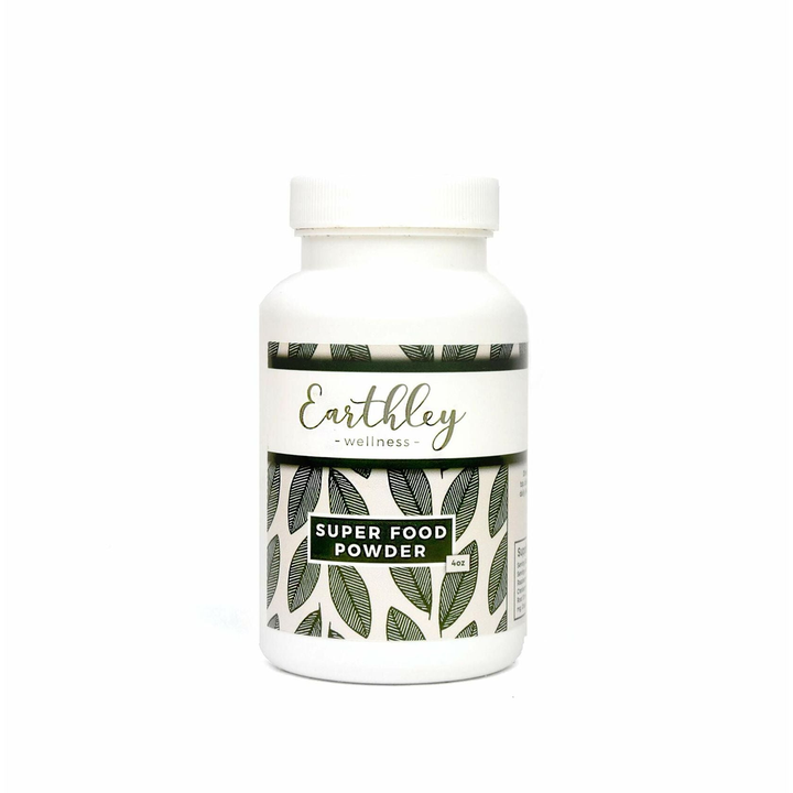 Earthley Wellness Super Foods Powder, Organic Berry Blend with Ginger, Burdock Root, Chaga Mushroom, Prebiotics, Antioxidants, and Gut Health Support for Immune, Heart, and Sleep Health (4 oz)