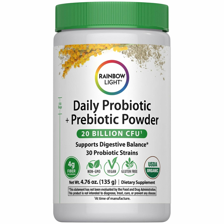 Rainbow Light Daily Probiotic &amp; Prebiotic Powder 20 Billion CFU 4.76 oz
