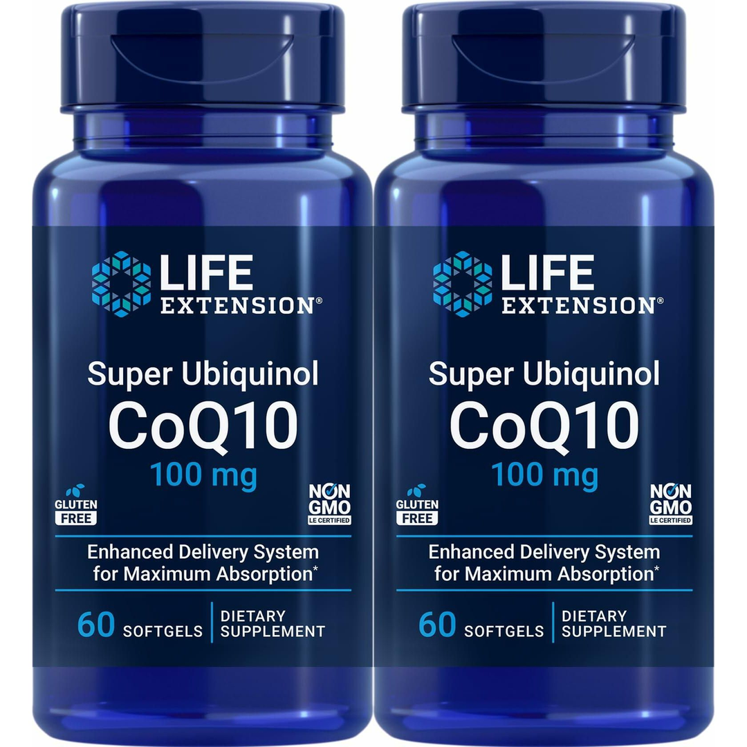 Life Extension Super Ubiquinol CoQ10 100 mg, 60 softgels (Pack of 2)