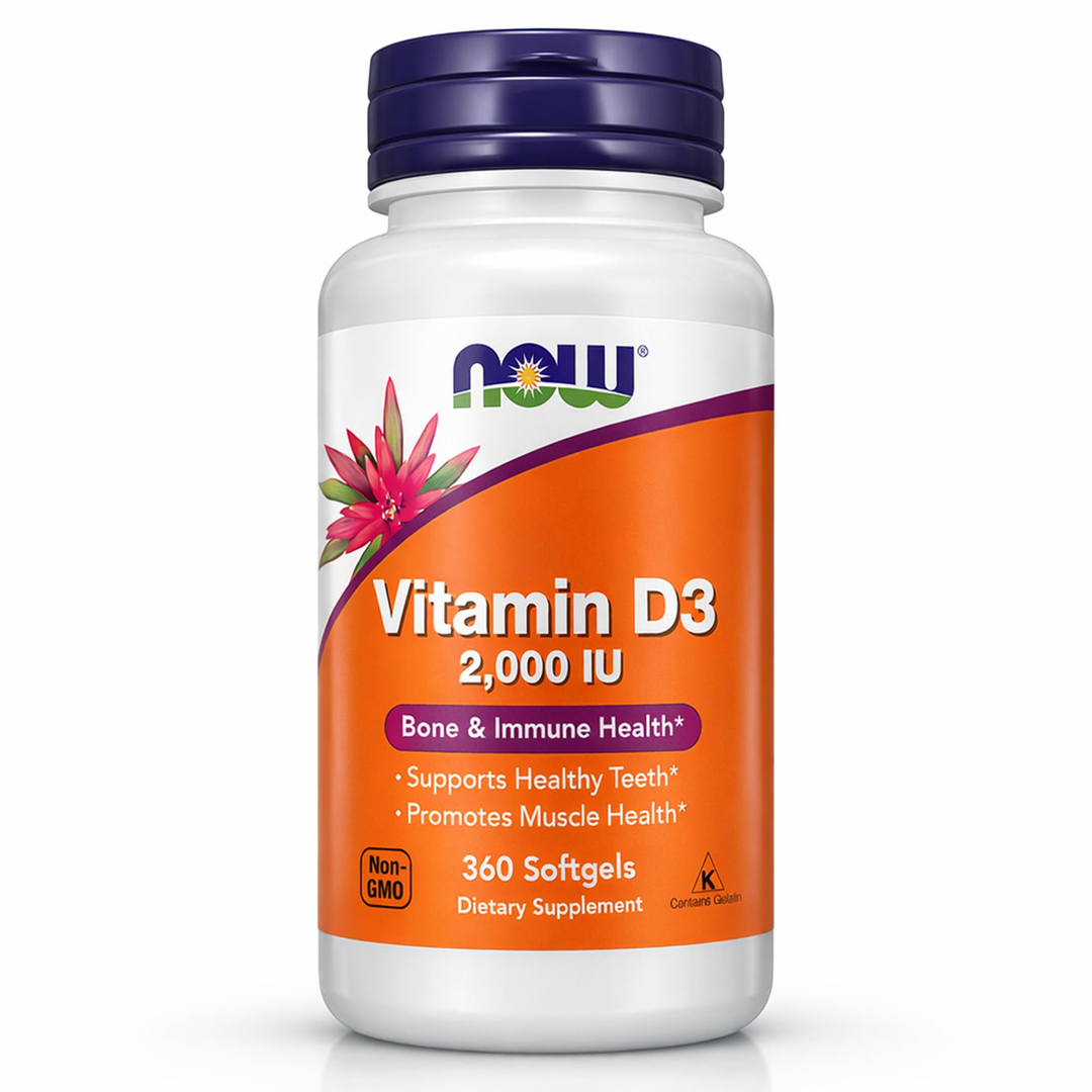 NOW Foods - Vitamin D-3 2000 IU High Potency, Structural Support 360 softgels