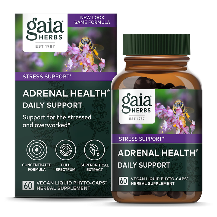 Gaia Herbs Adrenal Health Daily Support with Ashwagandha, Holy Basil &amp; Schisandra