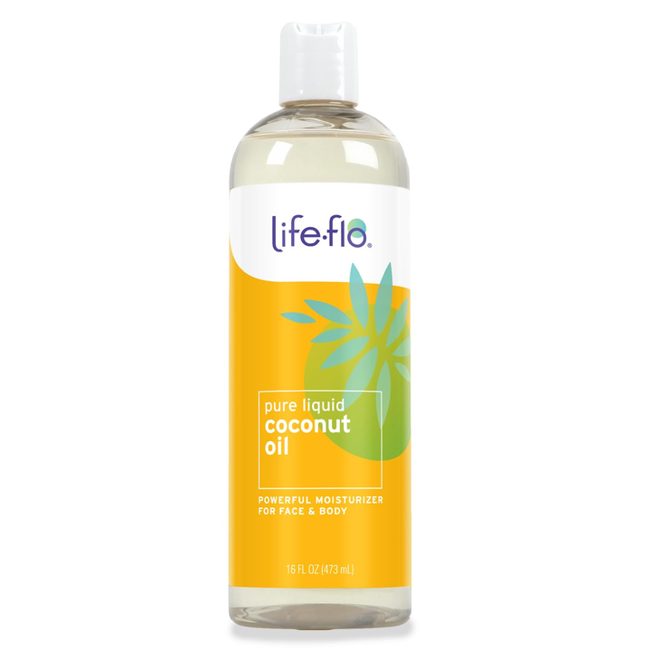 LIFE-FLO Pure Coconut Oil, Fractionated, Refined Liquid Coconut Oil, Skin Care, Hair Care, Massage, Aromatherapy, All Skin Types, Hypoallergenic, 60-Day Guarantee, Not Tested on Animals, 16oz