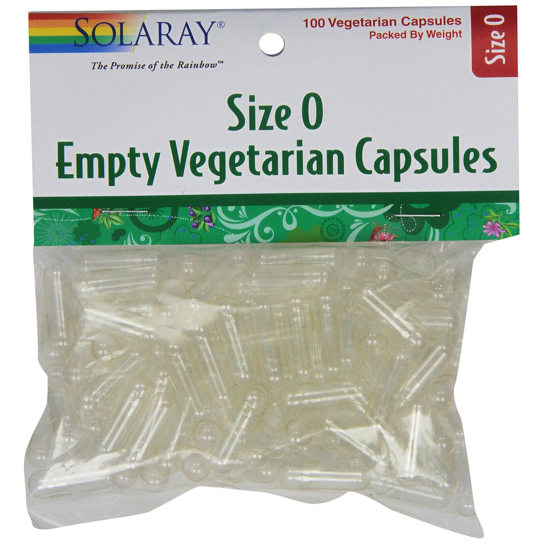 SOLARAY Empty Vegetarian Capsules, Size 0, 100 Count
