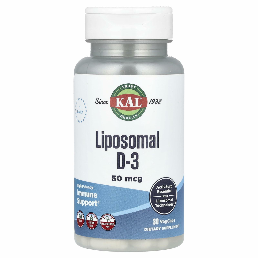 KAL Liposomal D-3, High Potency, 50 mcg, 30 VegCaps