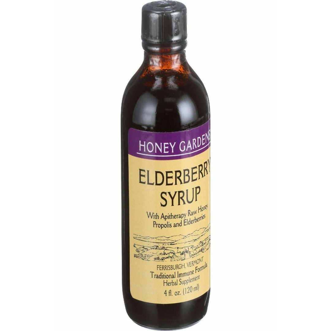 Honey Garden APIARIES Apitherapy Elderberry Honey Syrup, 4 FZ