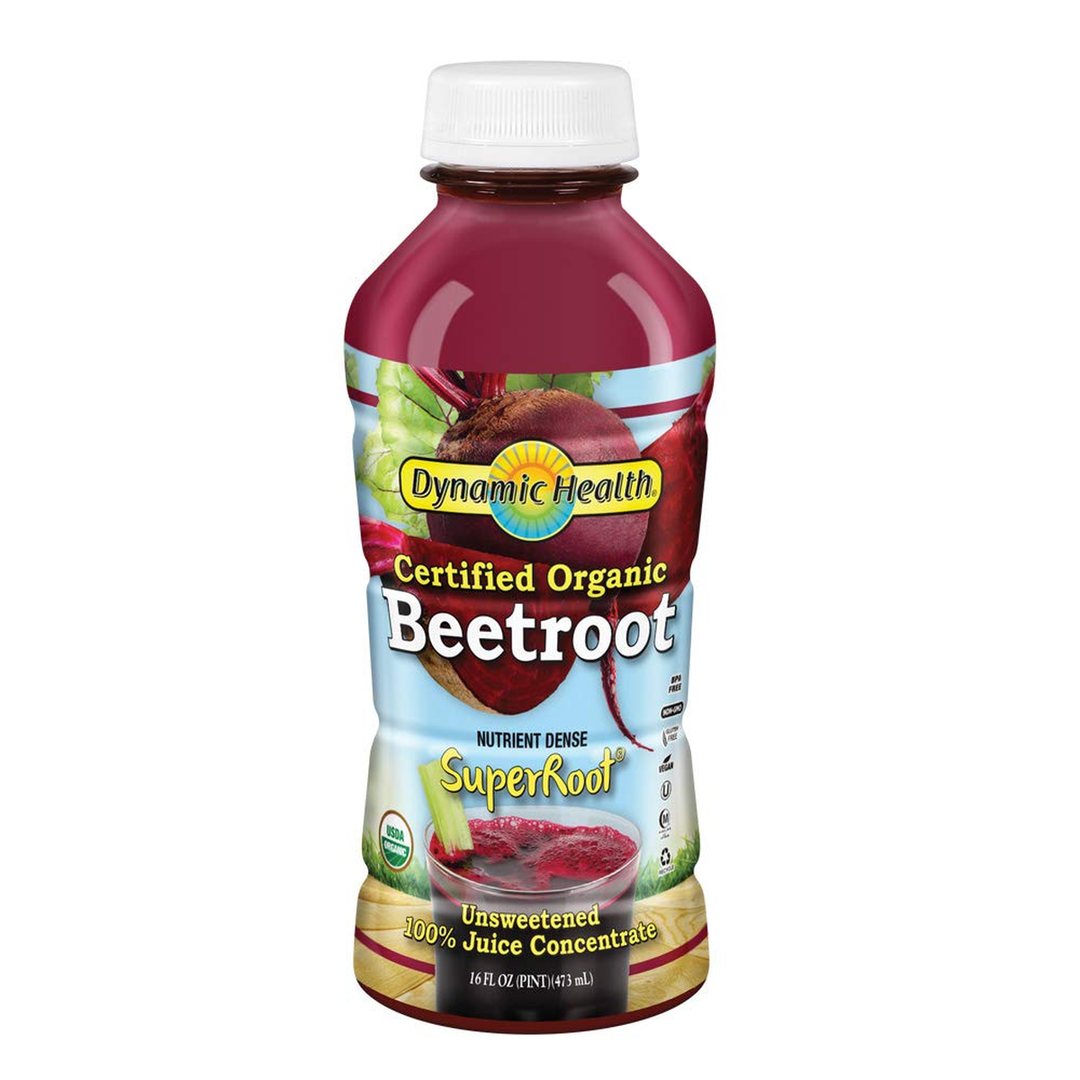 Dynamic Health Organic Beetroot SuperRoot 100% Juice Concentrate 16oz, 16 Serv
