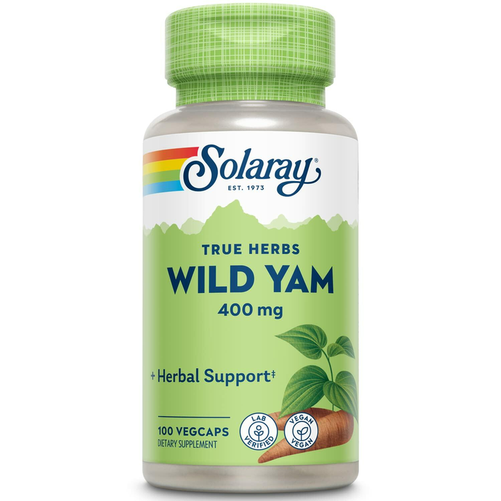 SOLARAY Wild Yam Root Capsules, 400 mg 100 Count