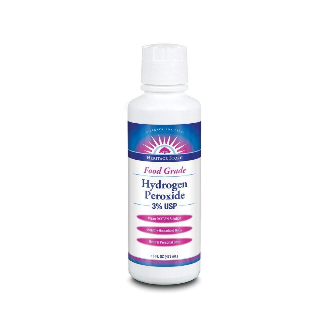 Heritage Store Heritage Store Hydrogen Peroxide 3%, Liquid, Fragrance Free (btl-plastic) 16oz, 16 Fluid Ounce