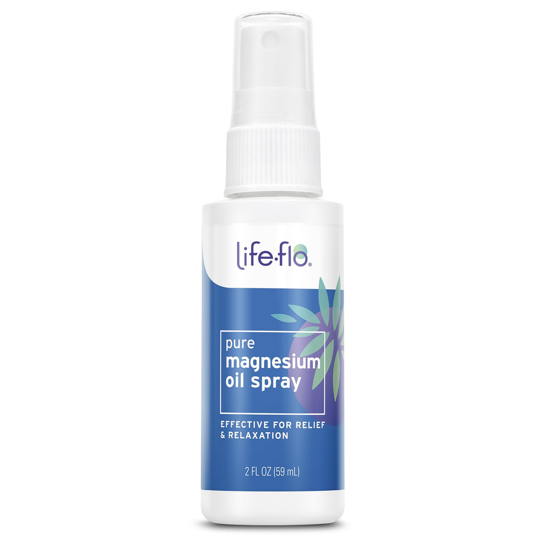 LIFE-FLO Magnesium Oil for Feet and Body - Topical Magnesium Spray Soothes Muscles, Joints When Massaged Into the Skin - Doubles as a Deodorant Spray or Bath Oil, Hypoallergenic, 60-Day Guarantee, 2oz