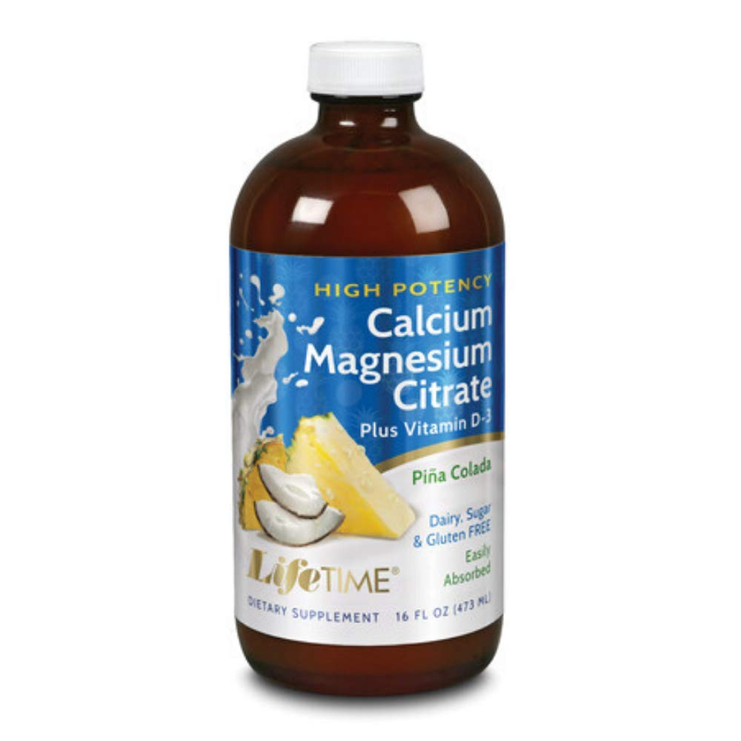LifeTime Cal Mag Citrate Hi-Potency, No Sugar, Pina Colada 16 oz