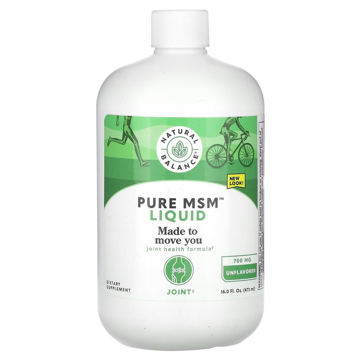 Natural Balance Pure MSM Liquid - 700 mg - Unflavored - Joint Support Supplement - Lab Verified for Purity and Potency - 60-Day Money-Back Guarantee - 48 Servings, 16 Fl. Oz.