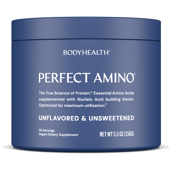 BodyHealth PerfectAmino - BCAA and EAA Powder for Pre and Post Workout - Amino Acid Energy Drink for Men and Women to Support Lean Muscle and Recovery - Unflavored &amp; Unsweetened - 30 Servings