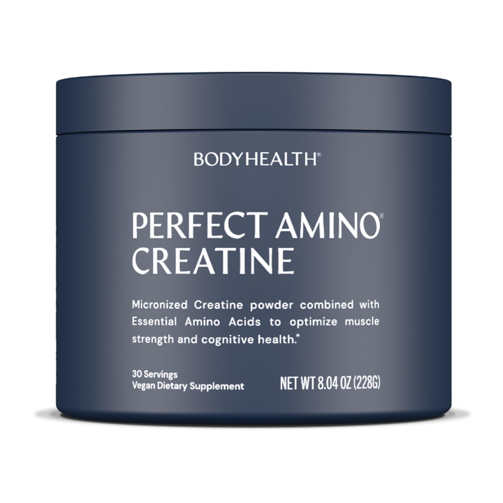 BodyHealth Creatine Monohydrate Powder - Vegan Pre Workout Supplement with PerfectAmino, BCAAs &amp; EAAs - Keto-Friendly, Muscle Recovery &amp; Energy Support - 5g Creatine per Serving.