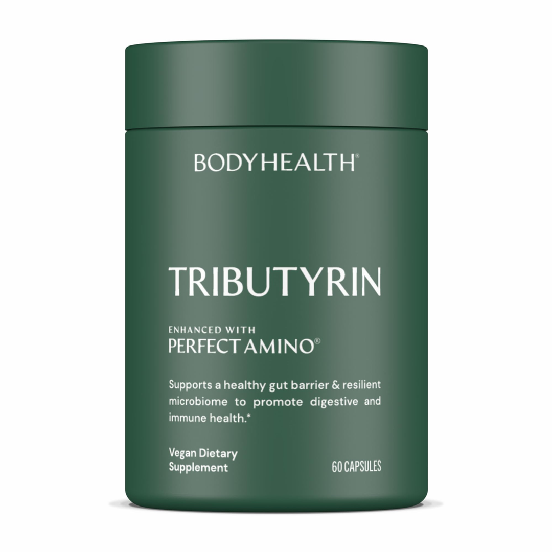 BodyHealth Tributyrin 200mg - Tri-Butyrin Supplement for Gut Health Support, Digestive Comfort, Microbiome Balance &amp; Immune Support - 60 Capsules