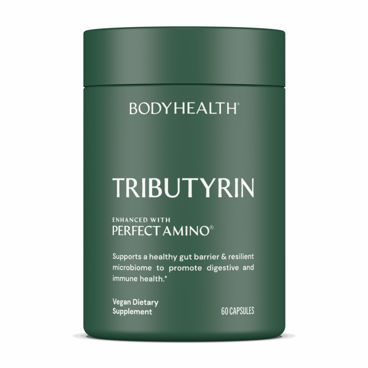 BodyHealth Tributyrin 200mg - Tri-Butyrin Supplement for Gut Health Support, Digestive Comfort, Microbiome Balance &amp; Immune Support - 60 Capsules