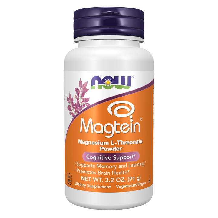 Now Supplements, Magtein® with Patented Form of Magnesium (Mg), Cognitive Support, Powder, 3.2 oz