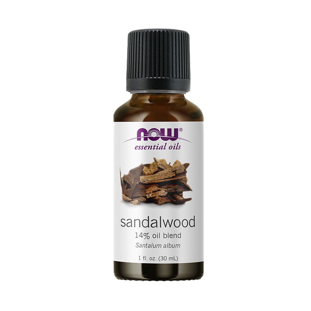 NOW Essential Oils, Sandalwood Oil, 14% Blend of Pure Sandalwood Oil in Pure Jojoba Oil, Grounding Essential Aromatherapy, Child Resistant Cap, 1-Ounce