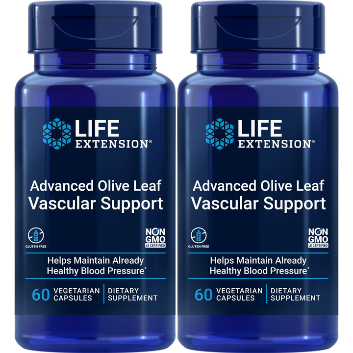 Life Extension Advanced Olive Leaf Vascular Support, 60 Vegetarian Capsules (Pack of 2)