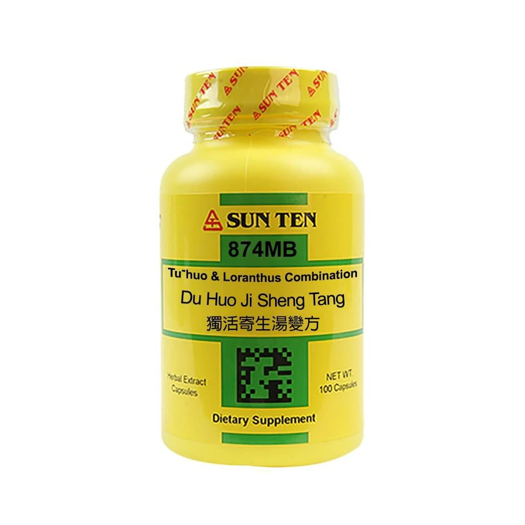 Sun Ten-Du Huo Ji Sheng Tang (Tu-huo & Loranthus-Vaeicum Combination), 100 Capsules/