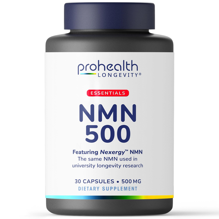 ProHealth Longevity Essentials NMN 500 (500mg, 30 Capsules) - Featuring Nexergy NMN 500mg Supplement, NAD+ Precursor