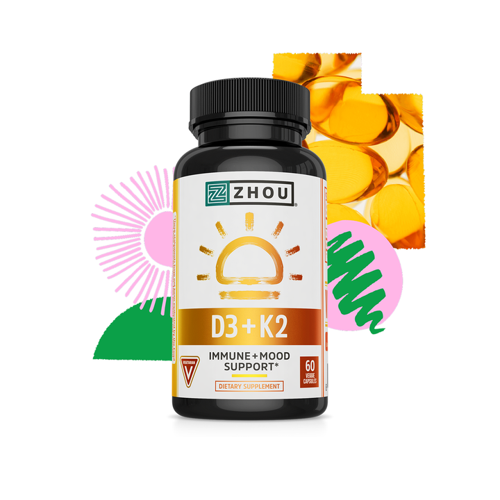Zhou Nutrition D3 + K2, 60 Count
