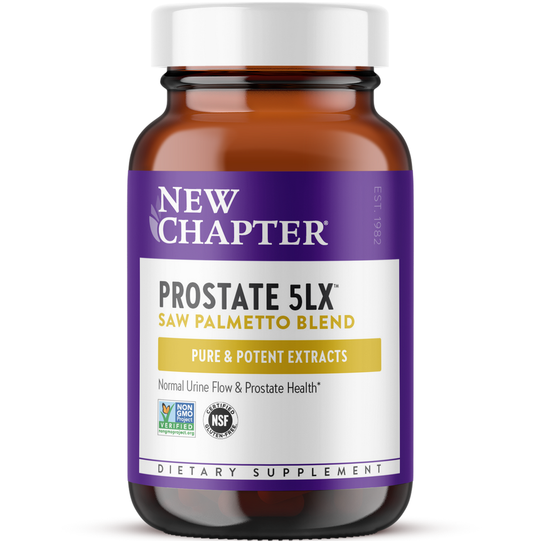 New Chapter Prostate Supplement - Prostate 5LX with Saw Palmetto + Selenium for Prostate Health - 120 ct Vegetarian Capsule