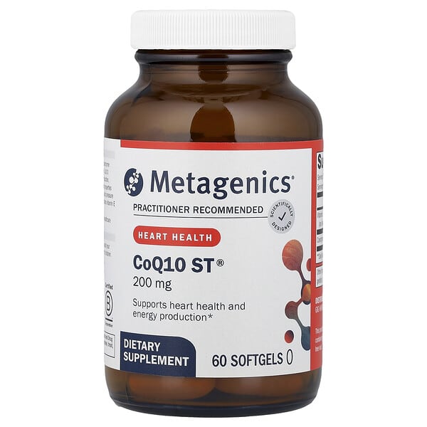 Metagenics CoQ10 ST-200, Highly Absorbable 200 mg Coenzyme Q10 Supplement to Help Support Energy Production and Cardiovascular Function - 60 Count