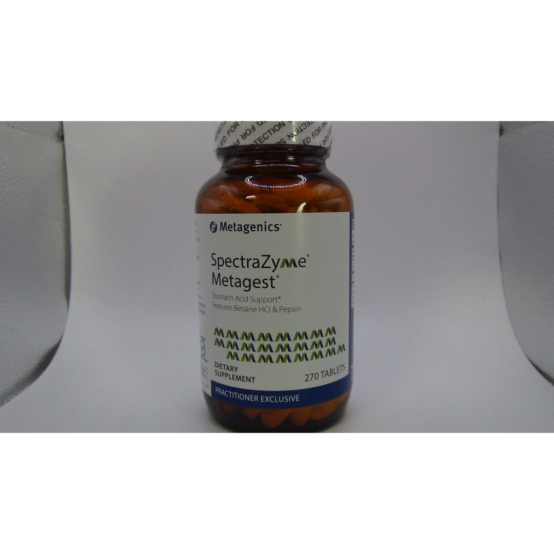 Metagenics SpectraZyme Metagest Nutritional Supplement with Betaine HCL and Pepsin to Help Stomach Acid Tablets - 270 Count
