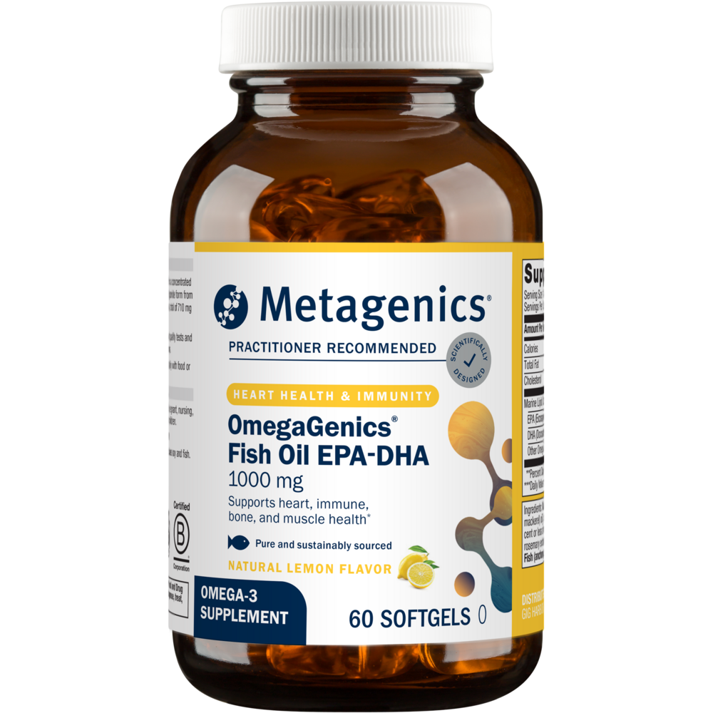 Metagenics OmegaGenics EPA-DHA 720mg - Daily Omega 3 Fish Oil Supplement to Support Cardiovascular, Musculoskeletal and Immune System Health - 60 Count