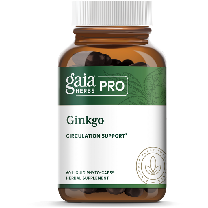 Gaia PRO Ginkgo - Blood Circulation &amp; Brain Supplement - Cognitive Supplement for Brain - with Organic Ginkgo Leaf &amp; Ginkgo Leaf Extract - 60 Vegan Liquid Phyto-Capsules (30 Servings)