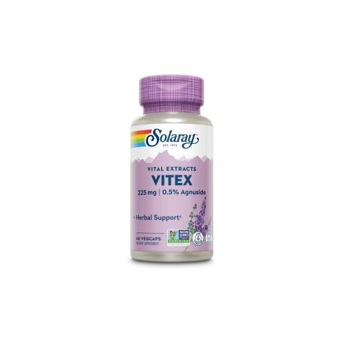 SOLARAY Vitex Berry Extract 225 mg - Chasteberry Supplement for Women - Traditional Hormone Balance Support - Chaste Tree Berry - Vegan, Lab Verified - 60 Servings, 60 VegCaps