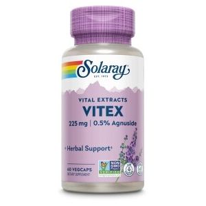SOLARAY Vitex Berry Extract 225 mg - Chasteberry Supplement for Women - Traditional Hormone Balance Support - Chaste Tree Berry - Vegan, Lab Verified - 60 Servings, 60 VegCaps