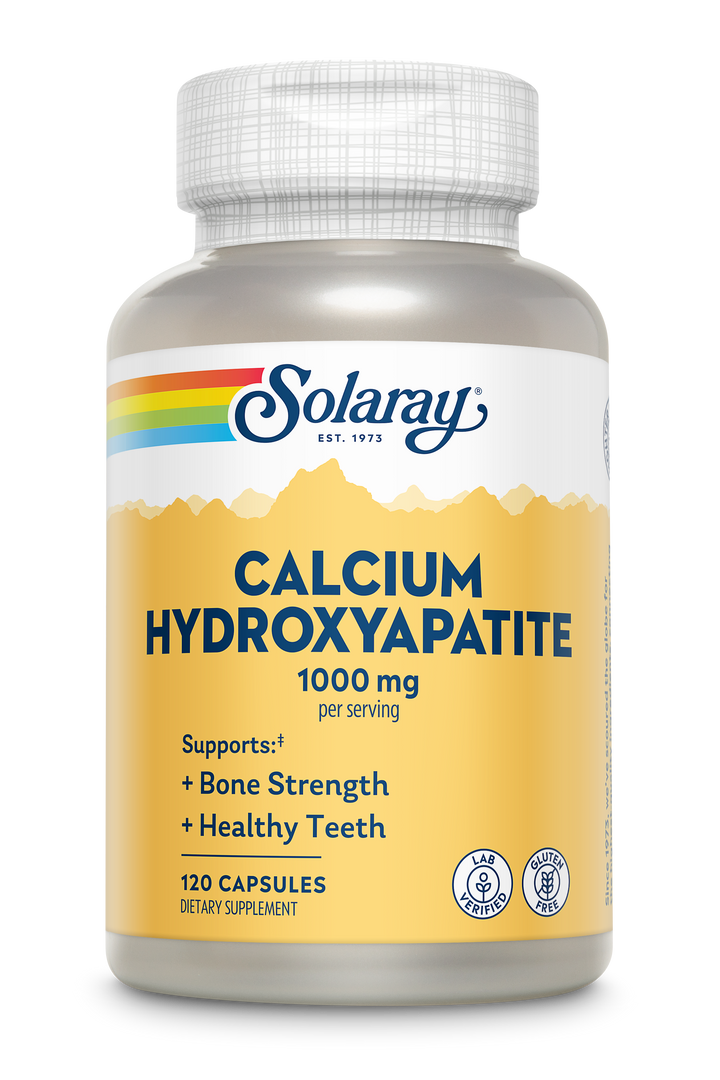 Solaray Calcium Hydroxyapatite 1000mg | Highly Advanced Calcium Supplement to Help Support Healthy Bones &amp; Teeth, Nerve &amp; Muscle Function | 120 Caps