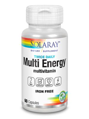 Solaray Twice Daily Multi Energy Multivitamin, Iron Free | Complete Multi for Immune and Energy Support | Non-GMO (60)