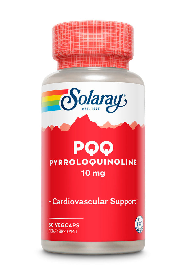 SOLARAY PQQ 10 mg, Pyrroloquinoline Quinone Supplement, Cellular, Heart &amp; Cognitive Function Support, 30 VegCaps