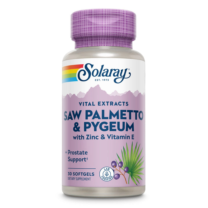 SOLARAY Saw Palmetto &amp; Pygeum | Once Daily Prostate &amp; Urinary Health Formula w/Zinc &amp; Vitamin E | 30 Softgels