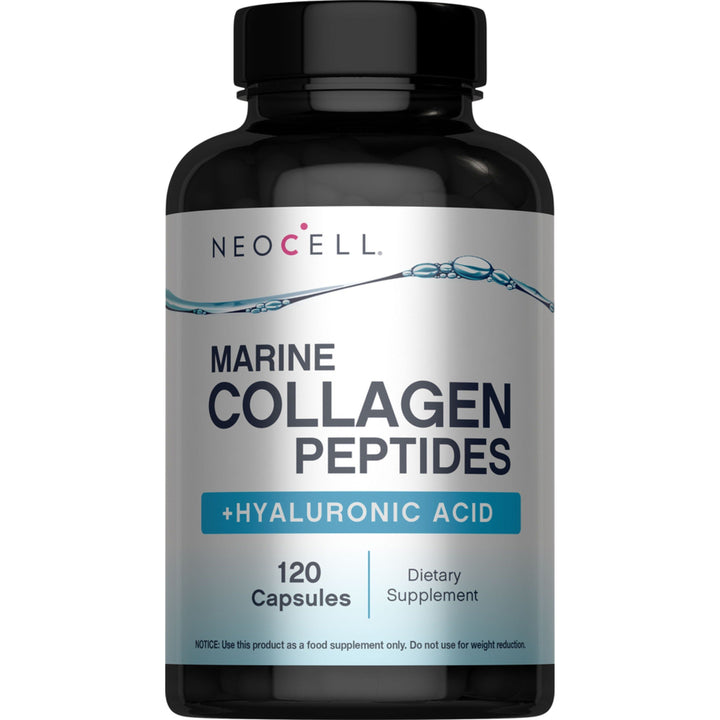 NeoCell Marine Collagen With Collagen Type 1 and 3 and Hyaluronic Acid, With Hydrolyzed Collagen, Skin Health Supplement, Capsule, 120 Count, 1 Bottle
